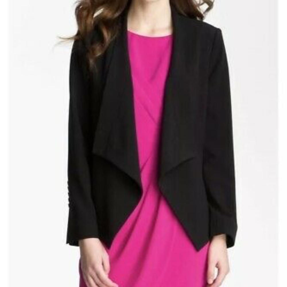 Eliza J Black Drape Front Blazer